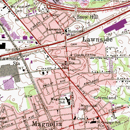 Topographic Map of Beneath the Tree Center, NJ