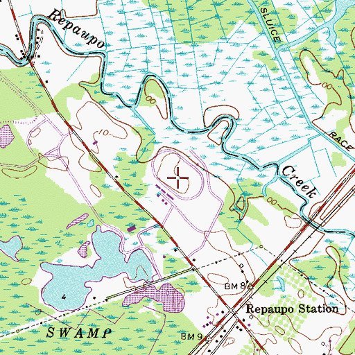 Topographic Map of Bridgeport Speedway, NJ