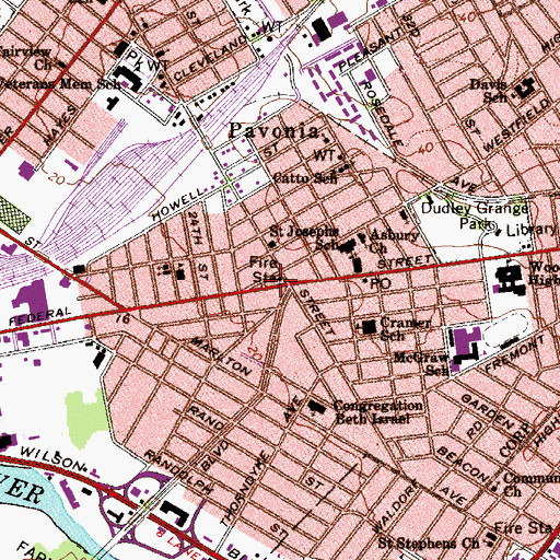 Topographic Map of Camden Company 9 Fire Station, NJ