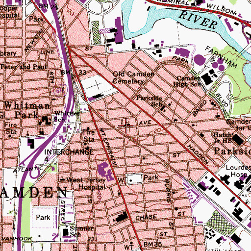 Topographic Map of Challenge Square Academy, NJ