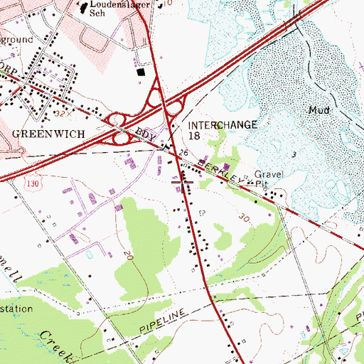Topographic Map of Clarksboro Post Office, NJ