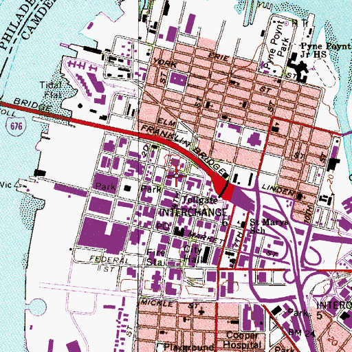 Topographic Map of Cooper Grant Alternative School, NJ