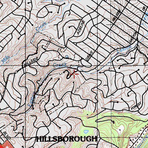 Topographic Map of Hoover Elementary School, CA
