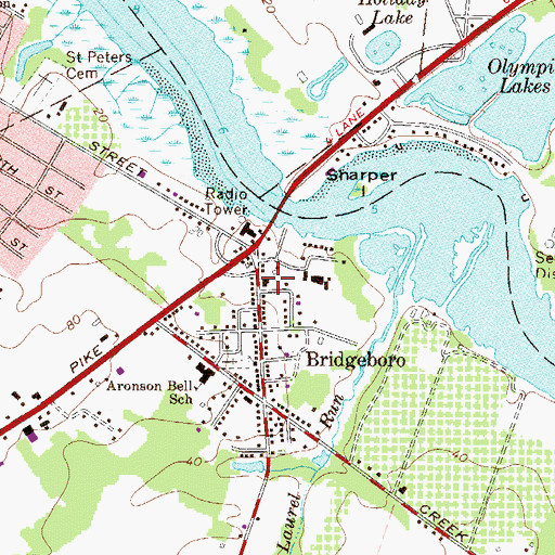 Topographic Map of Delran Fire District 1 Station 231, NJ