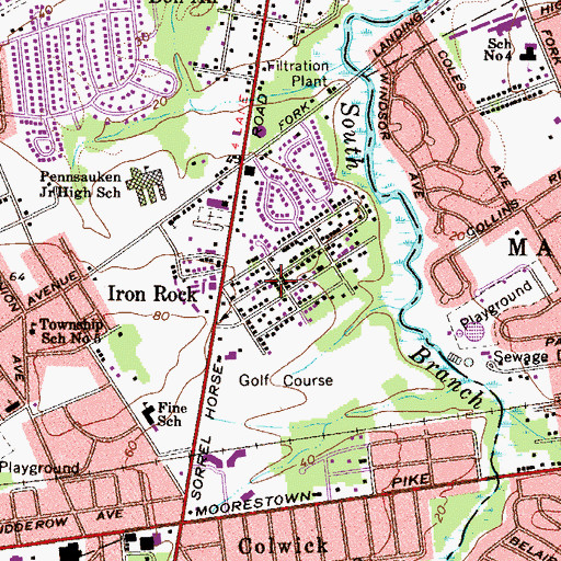 Topographic Map of East Pennsauken Volunteer Fire Association, No. 1, NJ