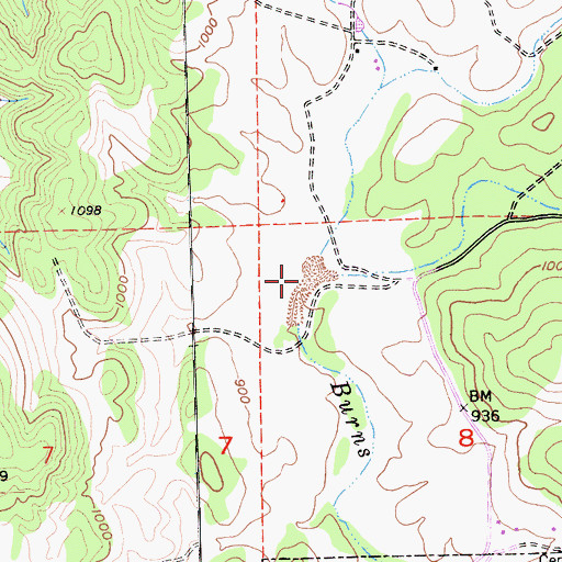 Topographic Map of Hornitos Creek, CA
