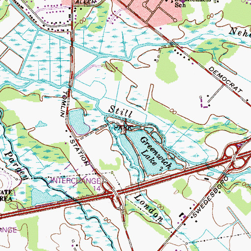 Topographic Map of Greenwich Lake Park, NJ