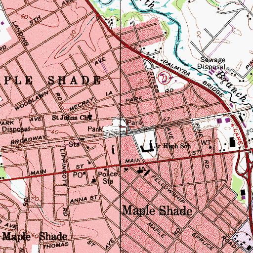 Topographic Map of Haig Elementary School, NJ