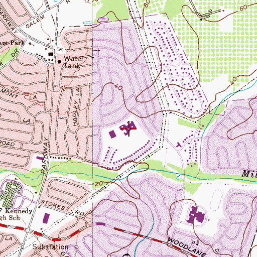 Topographic Map of Hawthorne Park Elementary School, NJ