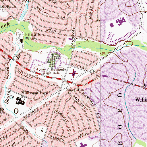 Topographic Map of Kennedy Shopping Center, NJ