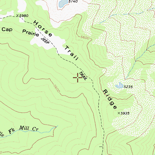 Topographic Map of Horse Trail Ridge, CA