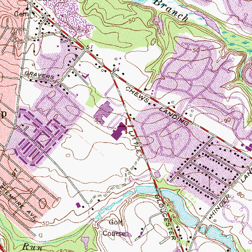 Topographic Map of Loring Flemming Elementary School, NJ