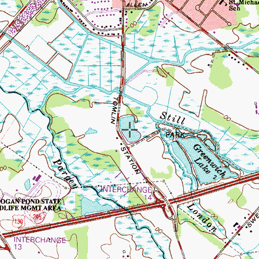 Topographic Map of Louis Silvastro Lake Park, NJ