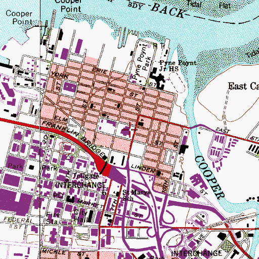 Topographic Map of Rafael Cordero Molina Elementary School, NJ