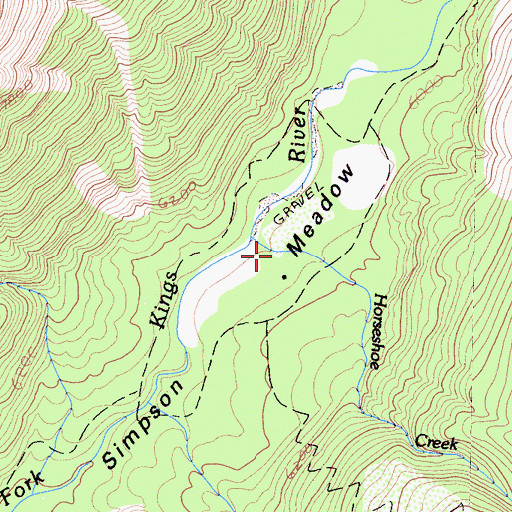 Topographic Map of Horseshoe Creek, CA