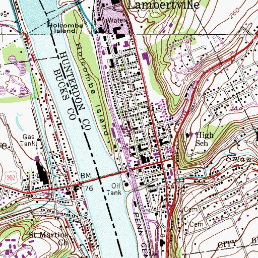 Topographic Map of New Hope Boro Post Office, NJ