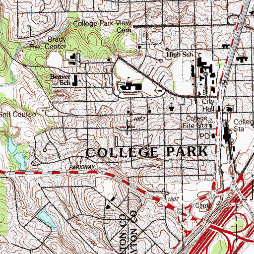 Topographic Map of Emmaus Road Baptist Church, GA