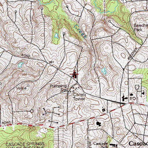Topographic Map of Hoosier United Methodist Church, GA
