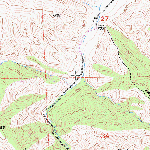 Topographic Map of Hospital Canyon, CA
