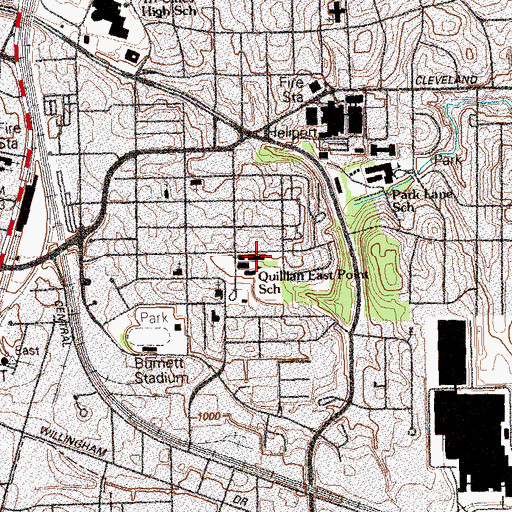 Topographic Map of KIPP South Fulton Academy, GA