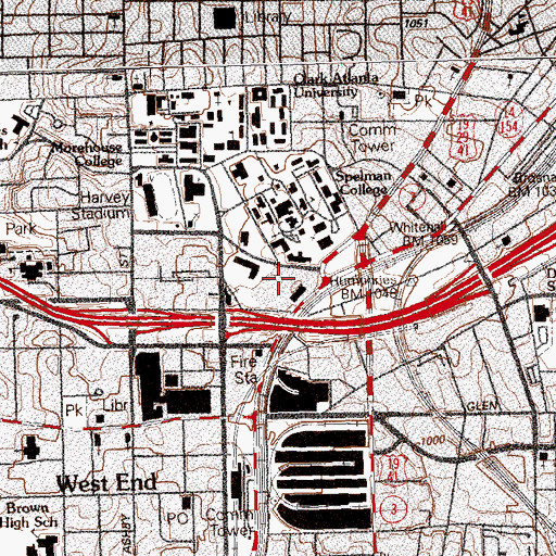 Topographic Map of Morehouse School of Medicine, GA