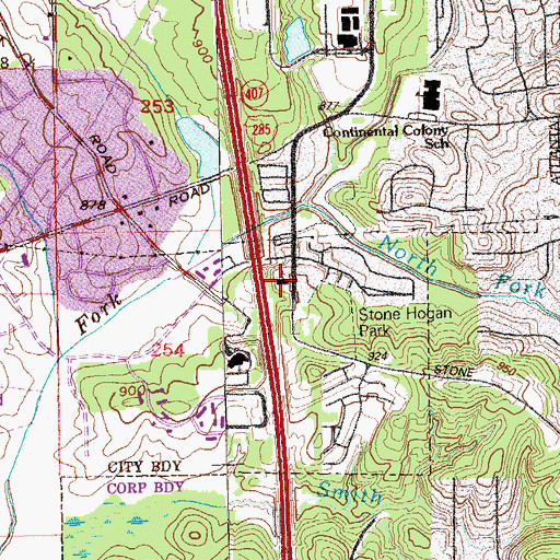 Topographic Map of Praise Christian Church, GA