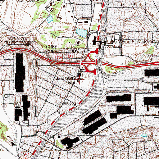 Topographic Map of Romar Academy, GA