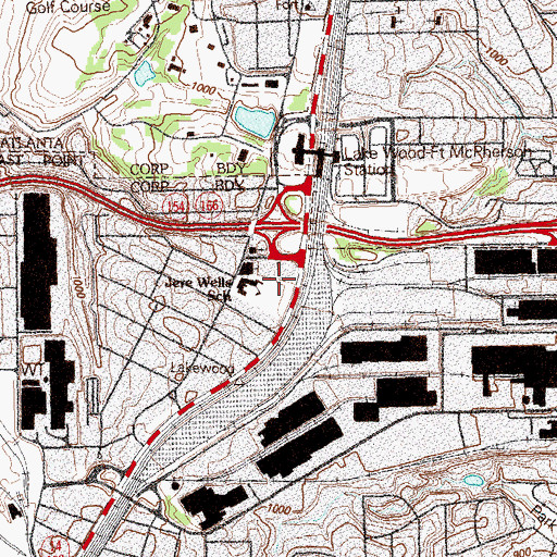 Topographic Map of Victory Charter Elementary School, GA