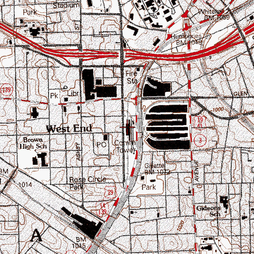 Topographic Map of West End Station, GA