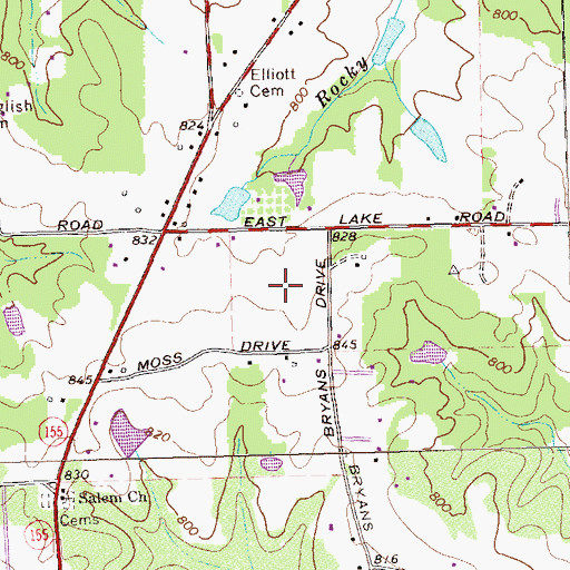 Topographic Map of Henry County Evening Academy, GA