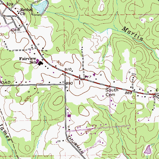 Topographic Map of Henry County Fire Department Station 6, GA