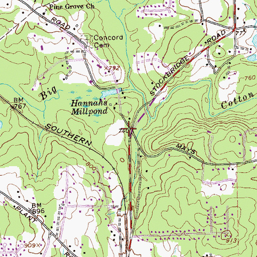 Topographic Map of Living Way Church, GA