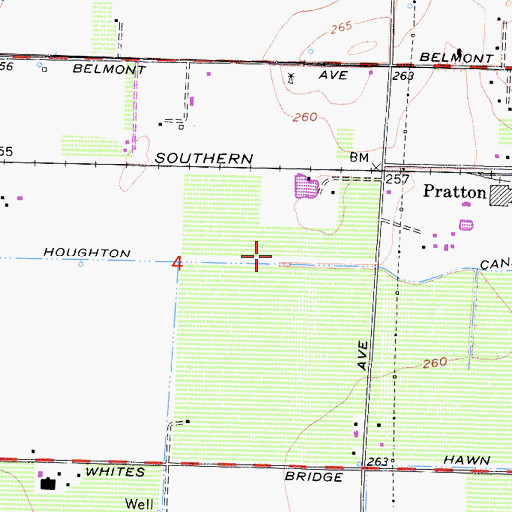 Topographic Map of Houghton Canal, CA