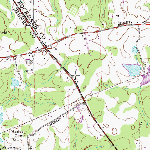 Topographic Map of New Life Tabernacle Assembly of God Church, GA