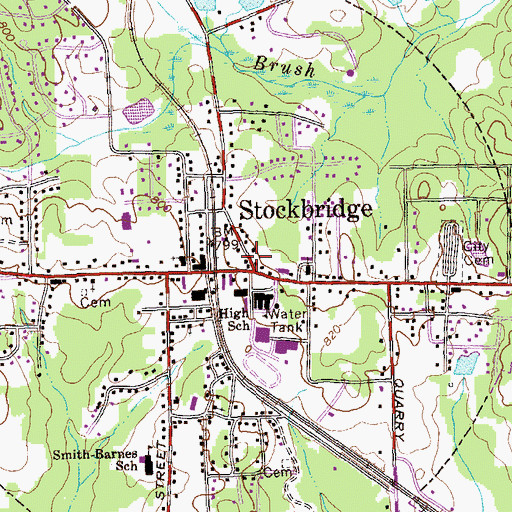 Topographic Map of Henry County Police Department North Precinct, GA