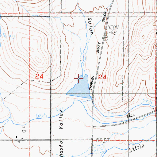 Topographic Map of Hovey Gulch, CA