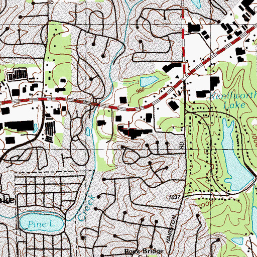 Topographic Map of DeKalb Alternative School, GA