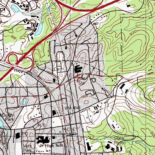 Topographic Map of DeKalb County Fire and Rescue Department Station 11, GA