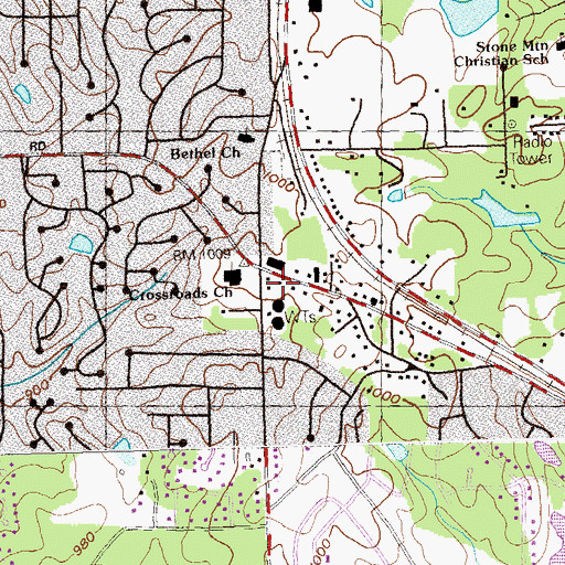 Topographic Map of DeKalb County Fire and Rescue Department Station 13, GA