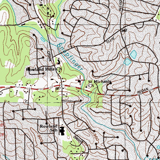Topographic Map of DeKalb County Fire and Rescue Department Station 24, GA