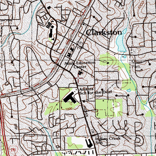 Topographic Map of Dekalb Truancy School, GA