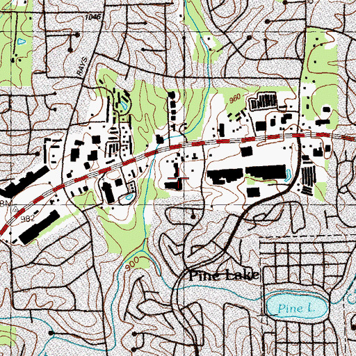 Topographic Map of Memorial Square Post Office, GA