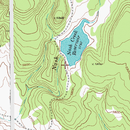 Topographic Map of Nash Creek Dam, AZ