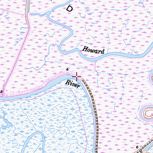 Topographic Map of Howard Slough, CA