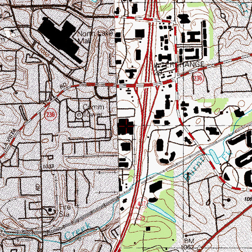 Topographic Map of Northlake Square Shopping Center, GA