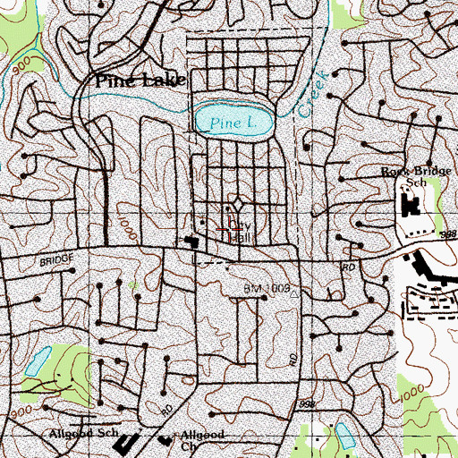 Topographic Map of Pine Lake Police Department, GA