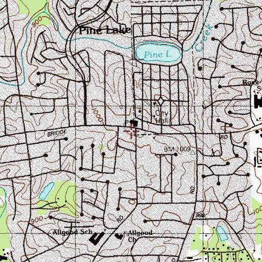 Topographic Map of Pine Lake Post Office, GA