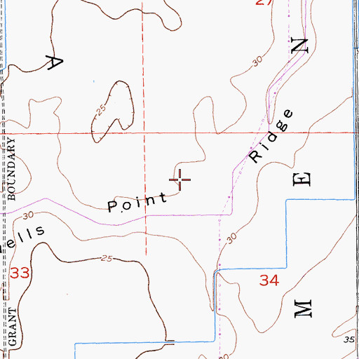 Topographic Map of Howells Point Ridge, CA