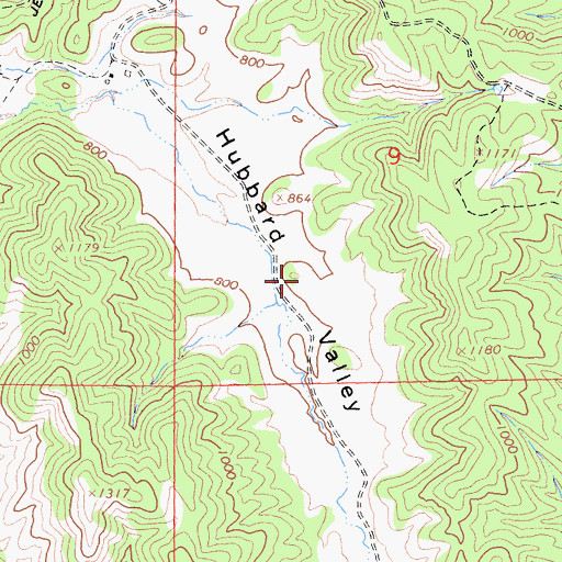 Topographic Map of Hubbard Valley, CA