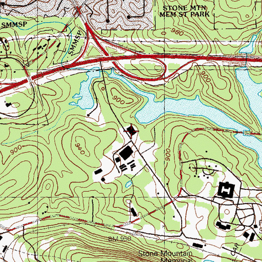 Topographic Map of Stone Mountain Park Department of Public Safety, GA